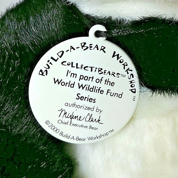 Panda BAB Plush, Vintage World Wildlife Fund, Yellow Satin Chinese Outfit 12" - Picture 8 of 8